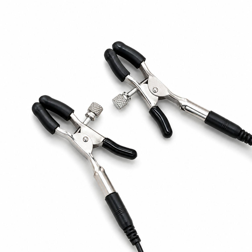 Nipple clamps with electrostimulation